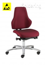 ESD pracovná stolička LEAN, TS, ESD5, A-LE1117AS červená