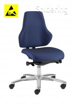 ESD pracovná stolička LEAN, TS, ESD5, A-LE1117AS modrá